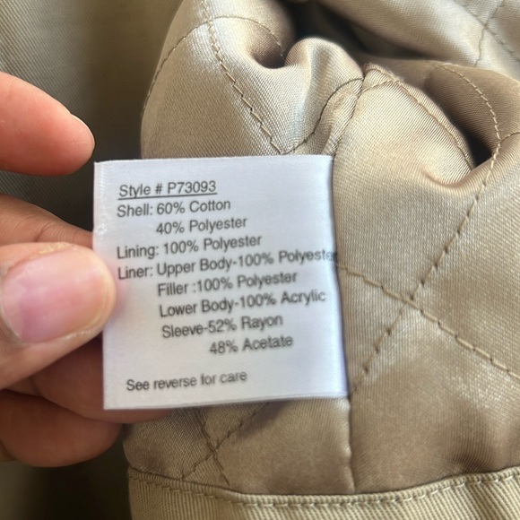 VINTAGE PENDLETON 80’s  tan hoodie trench coat size 12 - Picture 12 of 13